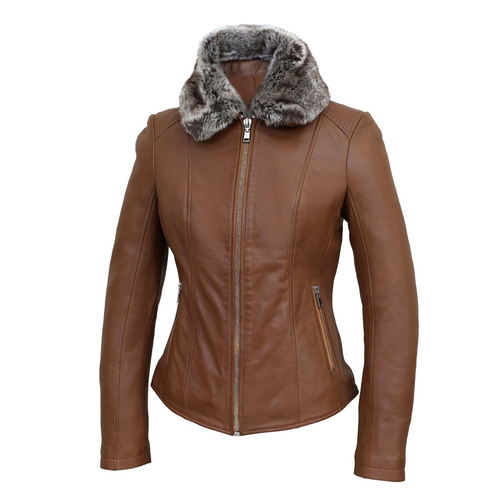 Fur Collar Sheap Leather Jacket