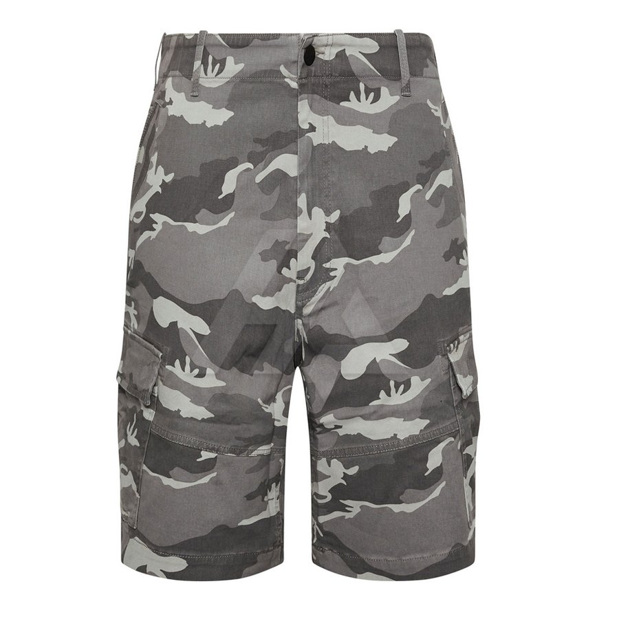 Grey Camo Cargo Shorts