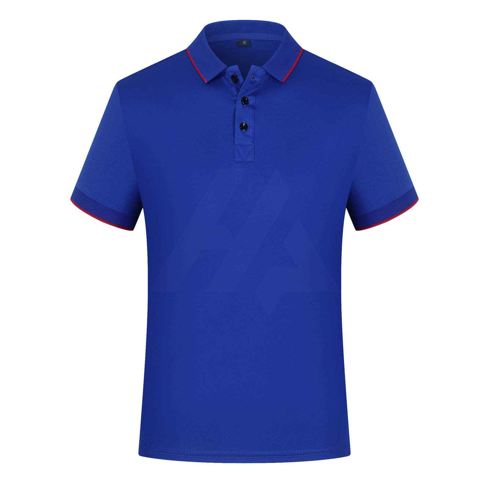 Blue Unisex Blank Striped Polo Shirt