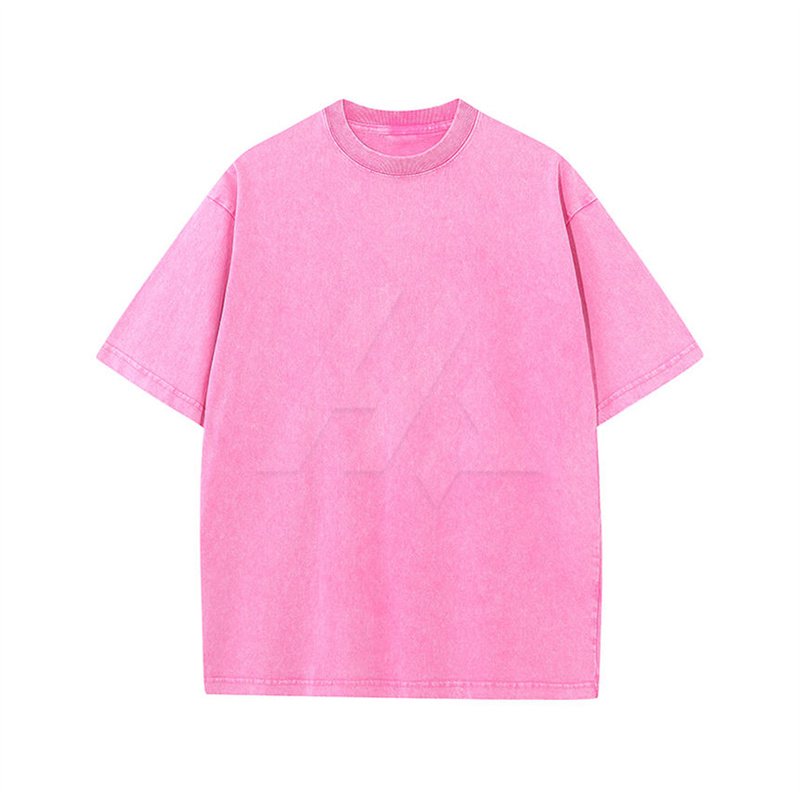 Pink Acid washed Cotton T Shirt