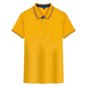 Yellow Silk Cotton Polo Shirt