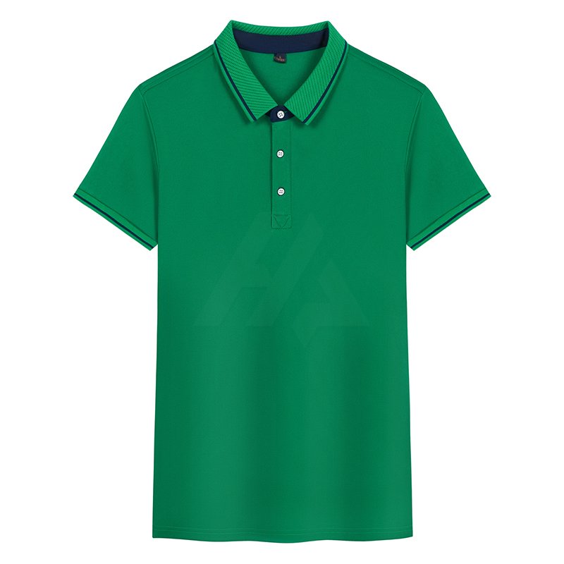 Green Silk Cotton Polo Shirt